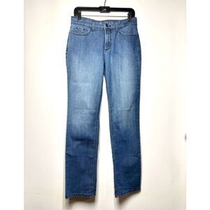 NYDJ Not Your Daughters Jeans Marilyn Straight Jeans High Rise Med Wash Women 8